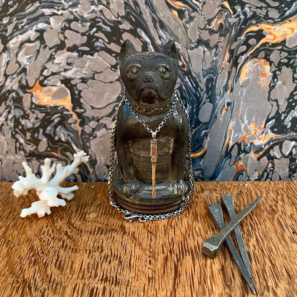 Gothic Rock Sterling Silver Totem Pendant Necklace